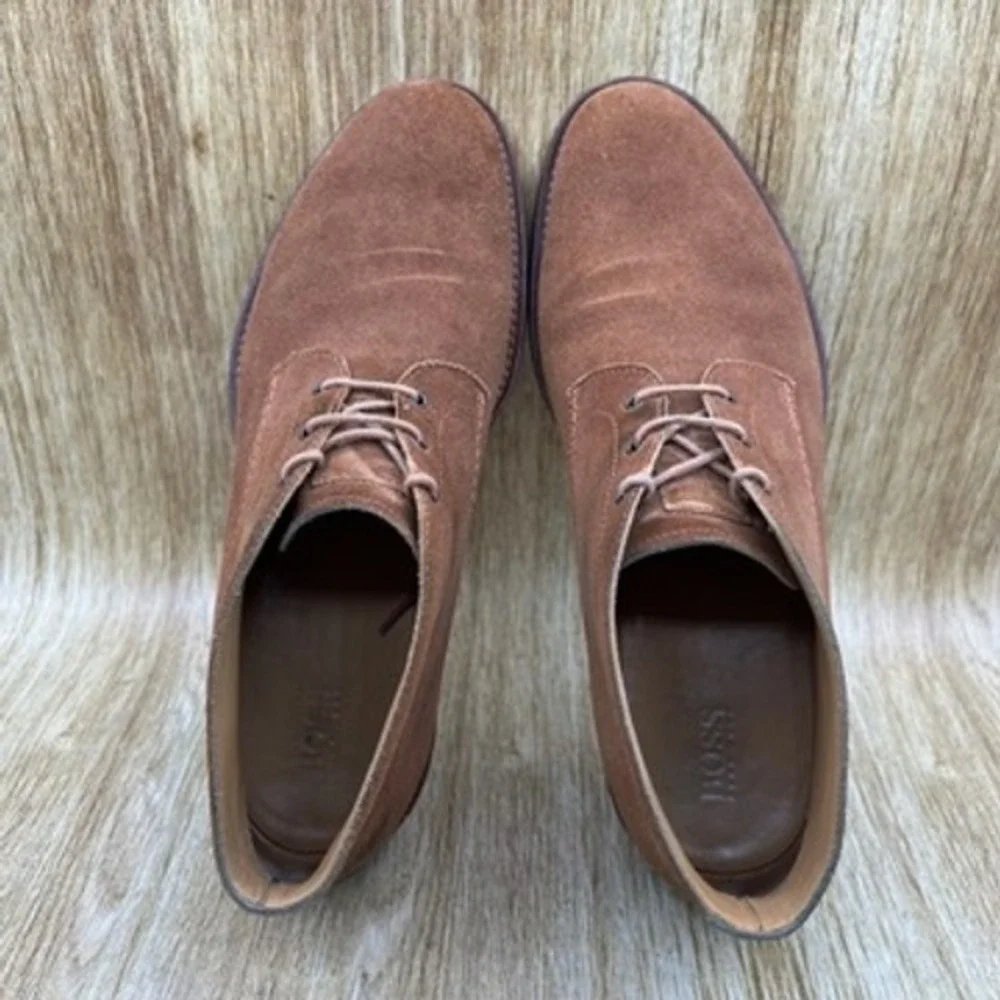 HUGO BOSS Suede Chukka Boots Men's Size 9 EU 42 Brown Boots Lace Up‎ Ankle Boots